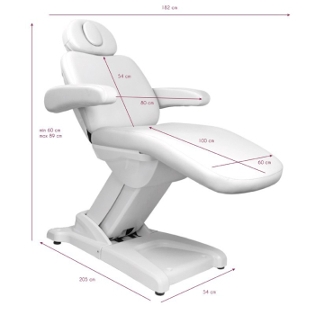 ActivShop FOTEL KOSMETYCZNY ELEKTR. AZZURRO 875B 3 SILN. BIAŁY